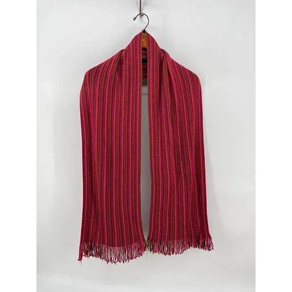 Colorful Striped Knit Scarf Fringe Boho Multicolor Warm Unisex‎ Winter Soft Cozy