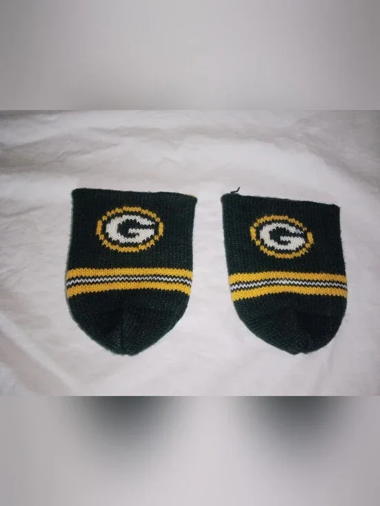 Green Bay Packers Knit Beer Can Coozies Koozies Green Gold Set of 2