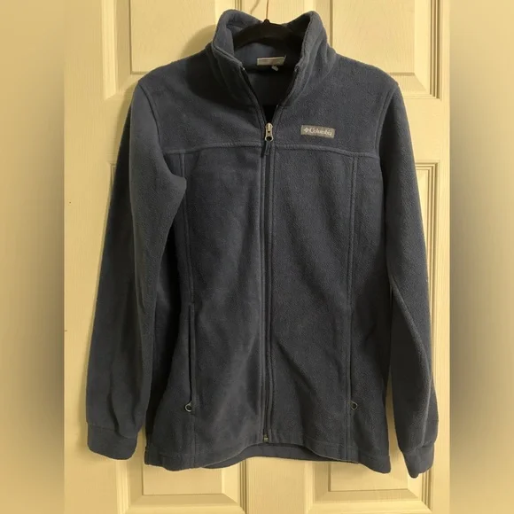 Columbia Navy Fleece Back to School Fall Winter Warm Zip Up Fleece Jacket Coat