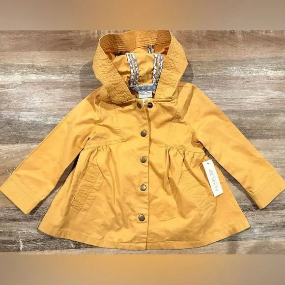 Rachel Zoe Baby Girl Snap Button Cotton Jacket With Hood, Size 24 Months NWT‎