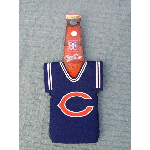 NFL Chicago Bears Bottle Jersey Beer Holder Cooler Coozie Koozie Sleeve Blue NEW