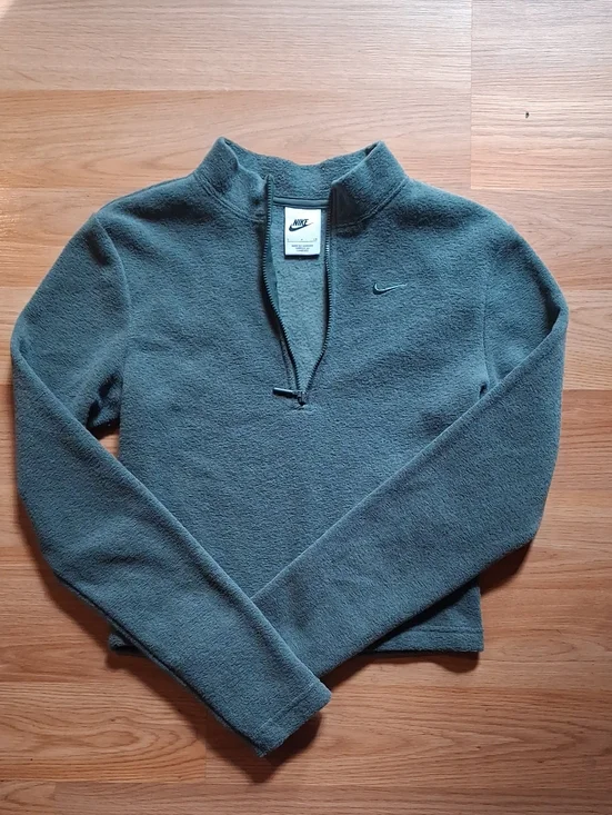 Nike Olive Green Half-Zip Fleece Sweatshirt