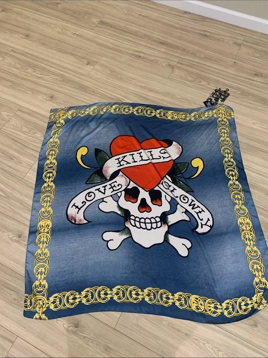 Ed Hardy Large Scarf. 3.5 ft x 3.5ft