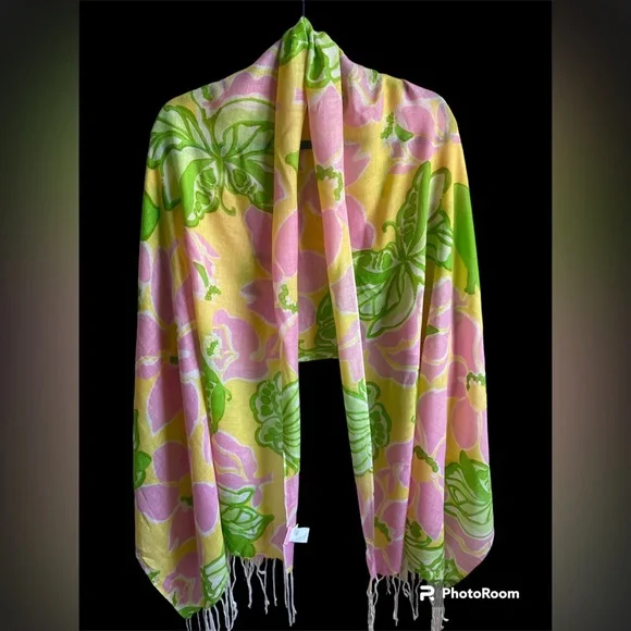 RARE VINTAGE LILY PULITZER SILK CASHMERE SCARF/WRAP
