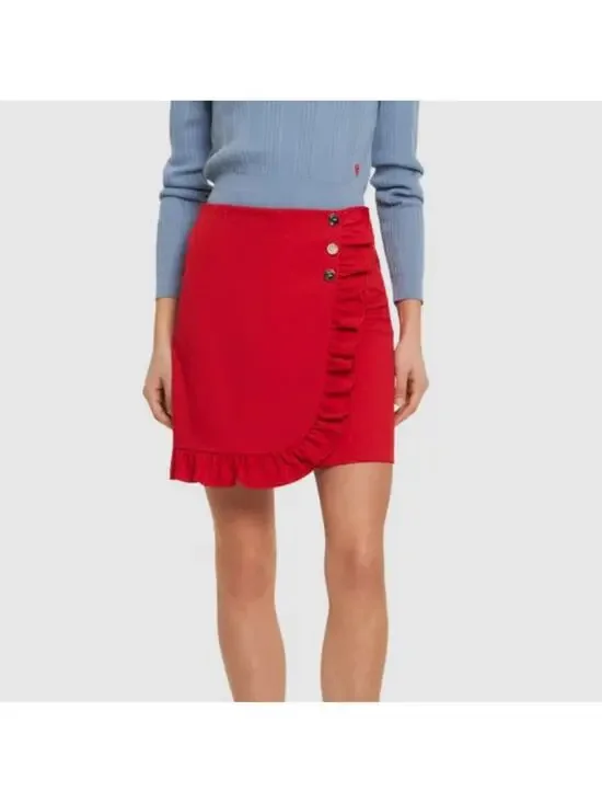 Tory Burch Sport Tech twill ruffled golf‎ skort red ruffle snap sz 2