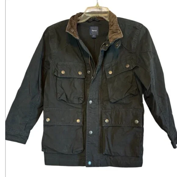 GapKids Black Cotton With Brown Corduroy Collar Medium Weight Size Kids 8