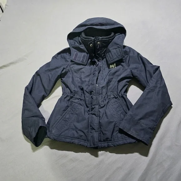 Abercrombie Kids girls Jacket Large Navy Blue All-Season Weather Warrior Fleece