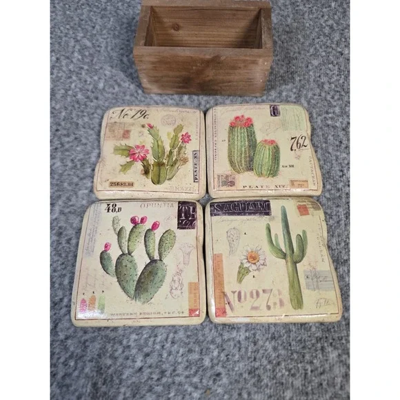 Set Of 4 Cactus Coasters