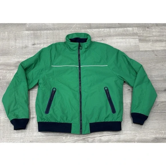 Land's‎ End Kelly Green Squall Bomber Boys Girls Jacket Youth Size Large (14-16)