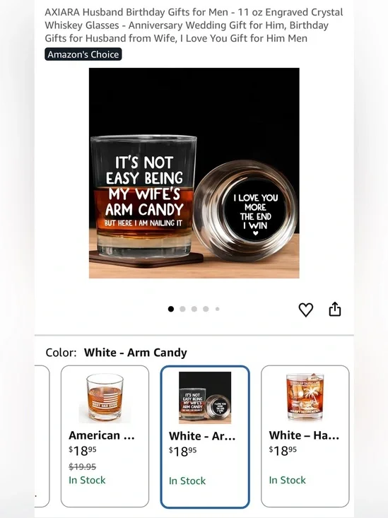 Funny Whiskey Glass for Him- 2 messages on glass