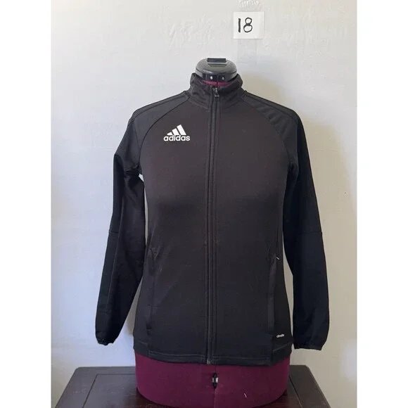 Adidas ClimaLite Youth Large Black Full Zip Track Jacket 13-14Y