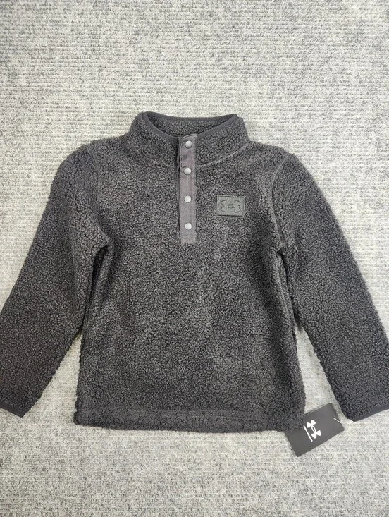 Under Armour Kids Sherpa Quarter-Snap Pullover Sz:6 NWT Black Teddy Pockets