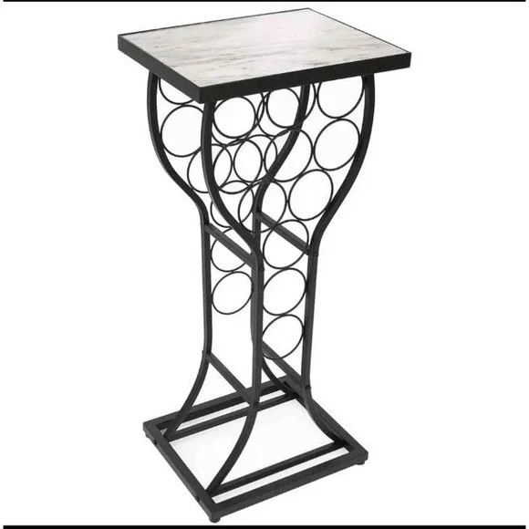 11 Bottle Wine Rack Holder‎ White Top Marble Table Freestanding Wine Display