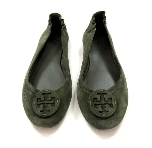 Tory Burch Minnie Travel Ballet Flats in Suede Aneto