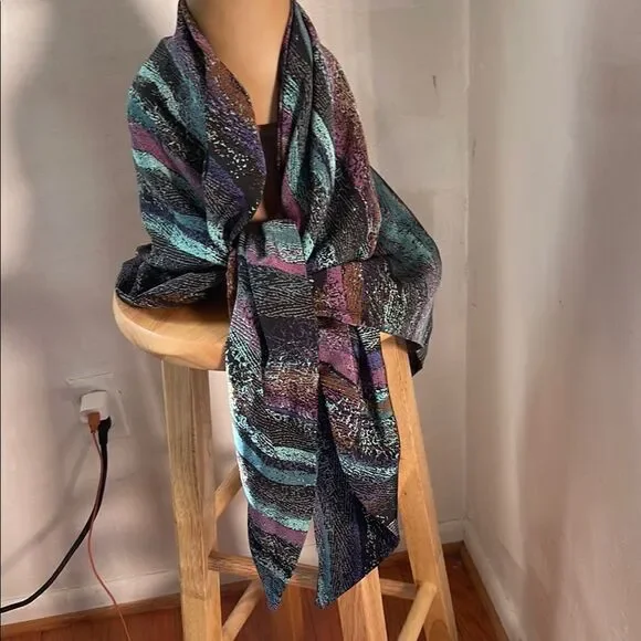 Multicolor Unbranded Triangular Shape Abstract Scarf