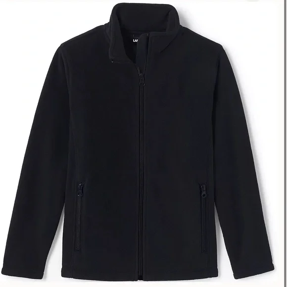 Lands' End Kids Full Zip Mid Weight Fleece Jacket Classic Warm Cozy‎ Winter