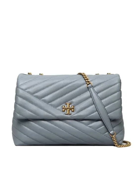 NWT Tory Burch Kira Chevron Small Convertible Bag Rainwater MSRP $598