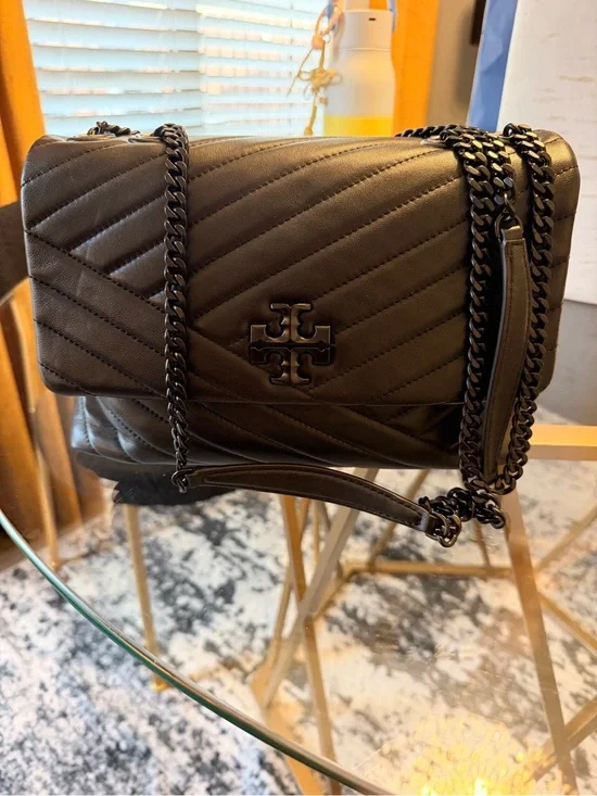 Tory Burch Black Quilted Chain Crossbody Bag
