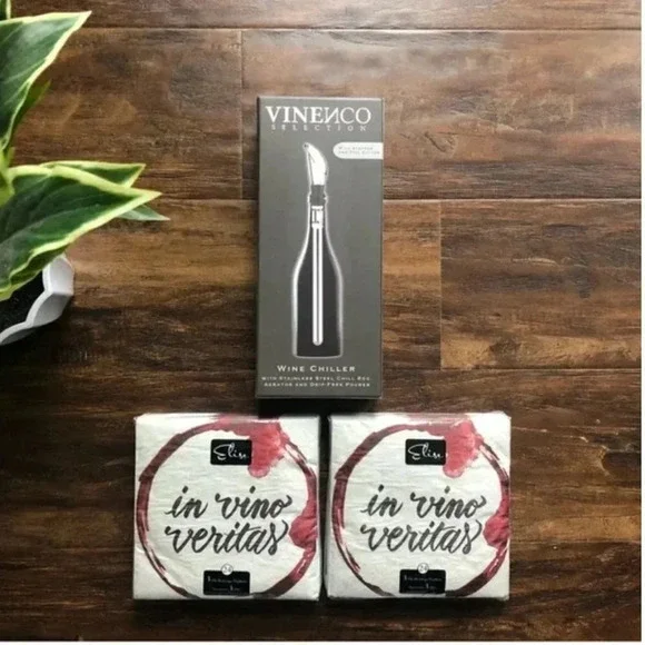 Wine Chiller Gift Set | Wine Chiller | Cocktail Napkins | Gifts | Holiday Gift