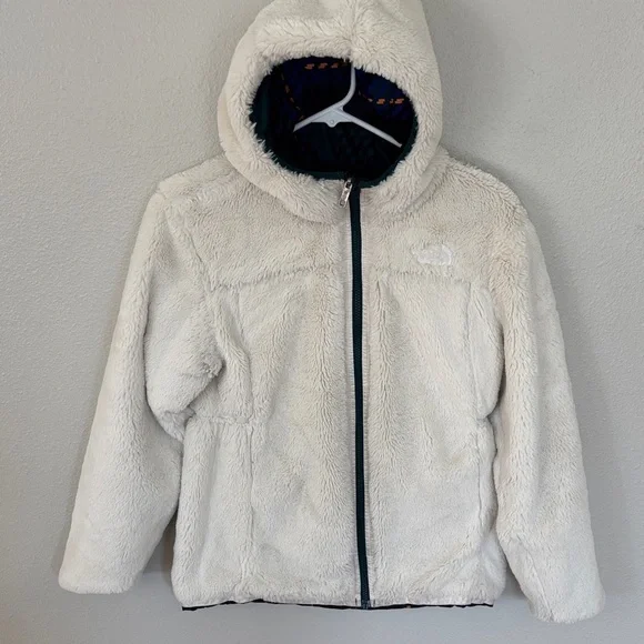 The North Face Cream Fleece Jacket reversible to Green/blue/orange -16 SKU