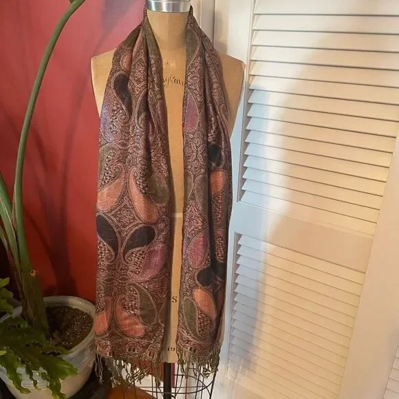 PASHMINA | gorgeous earth tone sparkly scarf