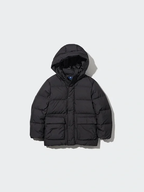 Uniqlo Kids Black Hooded Puffer Jacket