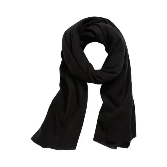 Old Navy Flannel Scarf Black Women's One Size Soft Brushed NWT