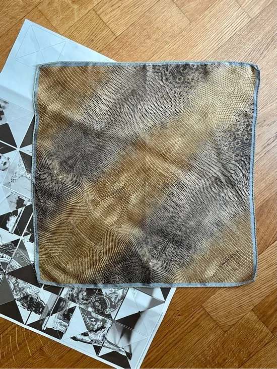 Roberto Cavalli Vintage Beige and Gray Animal-Print Silk Scarf