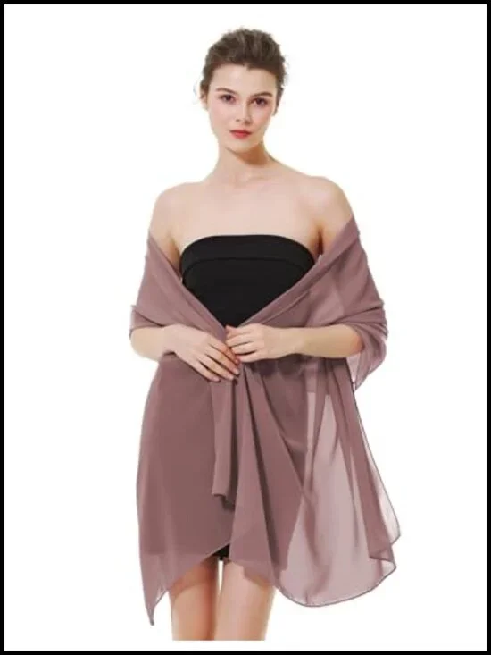 Soft Chiffon Wrap Shawl for Wedding Formal Evening Dress