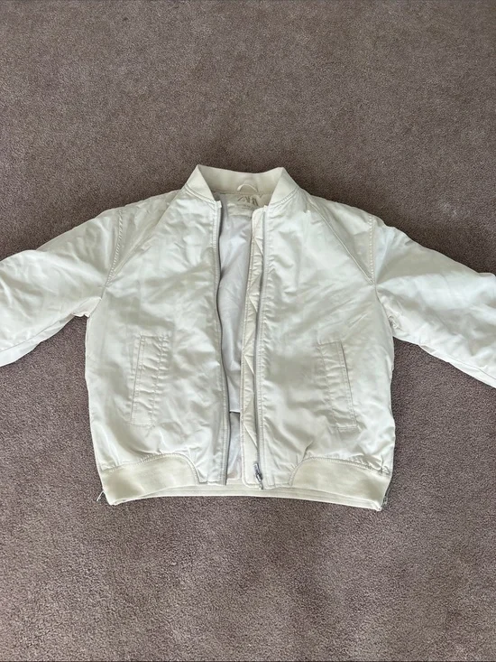 Zara Kids Cream Bomber Jacket