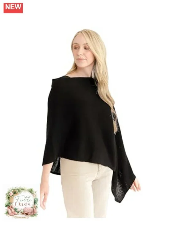 100% Cashmere Poncho Wrap Dress Topper Shawl