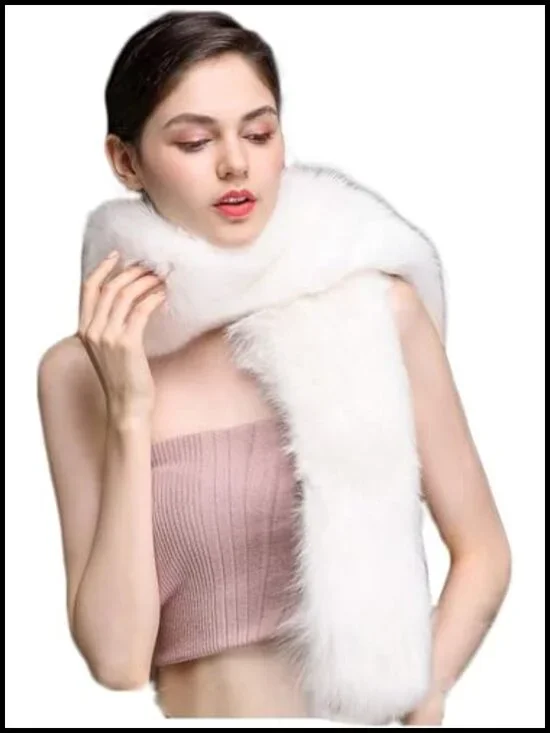 Faux Fur Scarf Collar Stole Shawl Wrap Women's Extra Large Winter