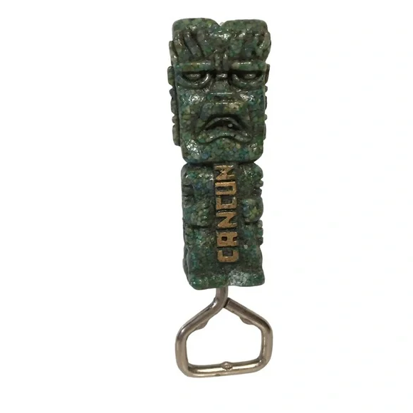 Vintage Cancun Mexico Aztec Totem Resin Bottle Opener