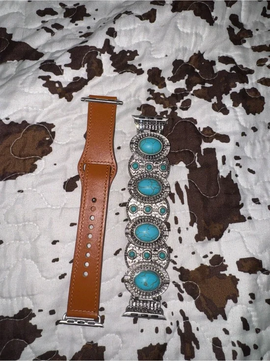 Turquoise Stone Western Bracelet Apple Watch Band Set