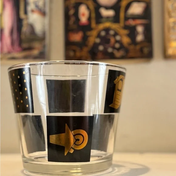 Mid Century‎ Modern 22k Gold and Black Ice bucket