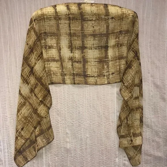 GAP Gold Tan Brown Plaid Scarf