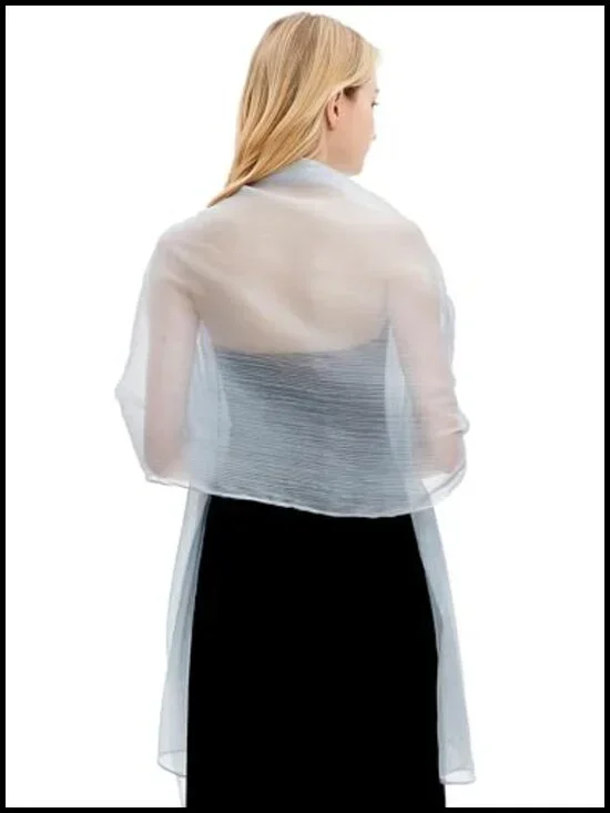 Women's Sheer Crepe Shawl Wrap Lightweight Elegant Evening Dress Scarf Stole