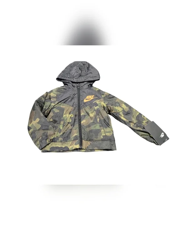 Nike Toddler Army Camo Lightweight Jacket with Hood - Green/Black Size 2T