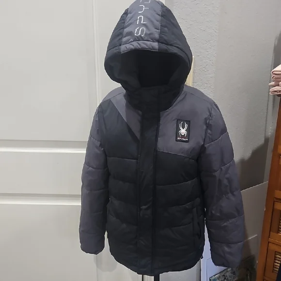 Spyder Kids Two-Tone Hooded Puffer Jacket