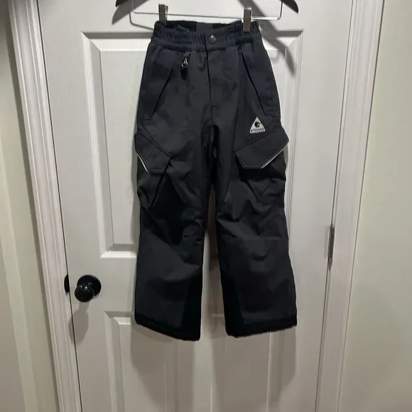 Gerry Kids Snow Ski Pants Black Insulated Cargo Winter Snowboard Size S 7/8