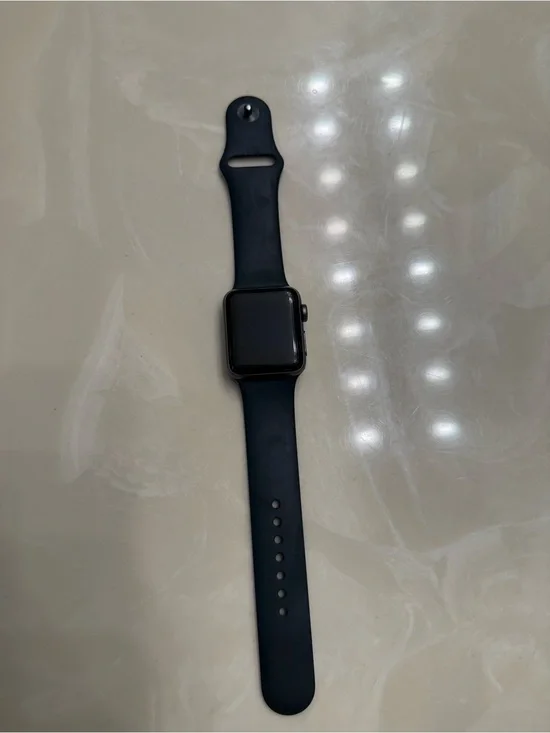 Black Smartwatch with Black Silicone Band