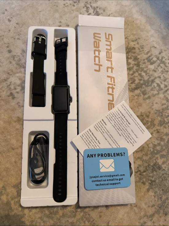 Smart Fitness Watch - Black Silicone Band