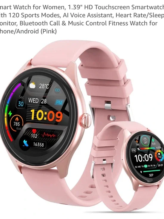 Pink Smartwatch for Women - 1.39