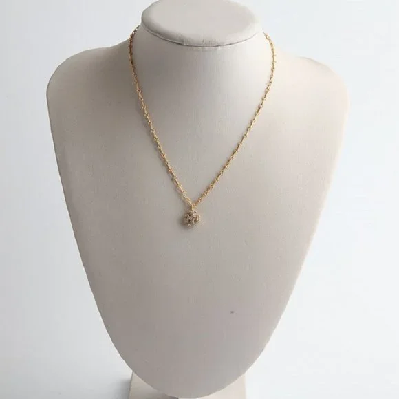 Tory Burch Gold Flower Pendant Necklace