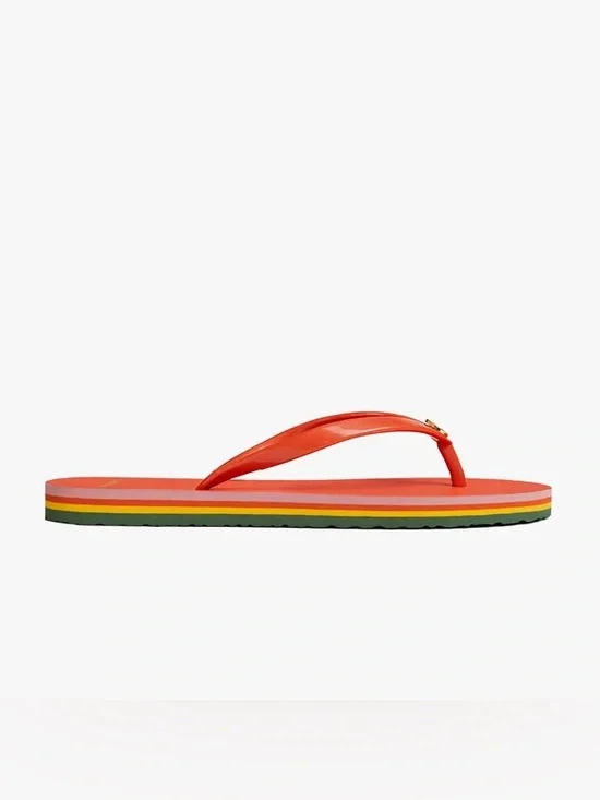 Tory Burch printed thin flip-flops - size 9 orange