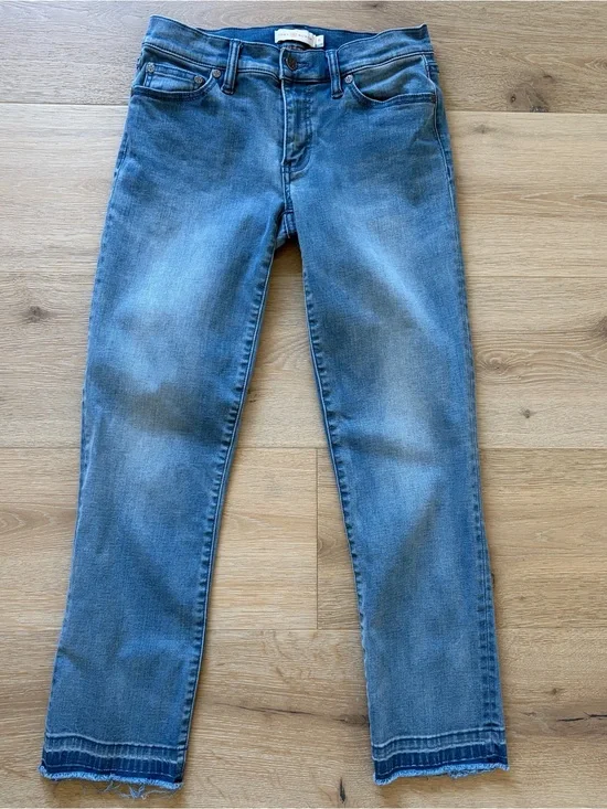 Tory Burch Skinny Ankle Jeans Women’s Size 25 Blue Stretch Raw Hem Denim*F22