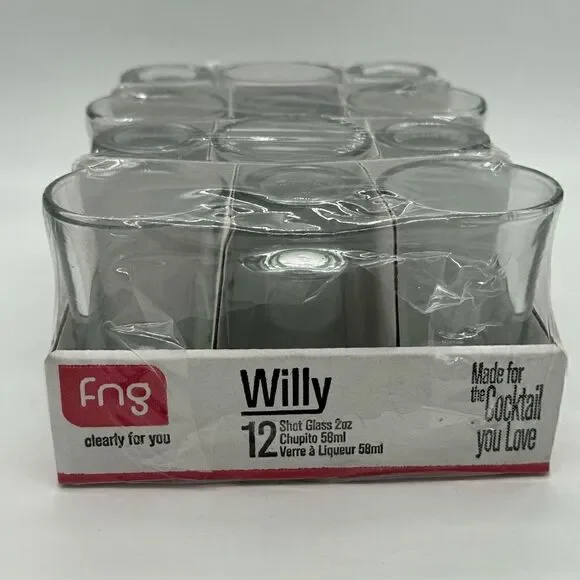 Willy New Case 12 2 oz Shot Glasses