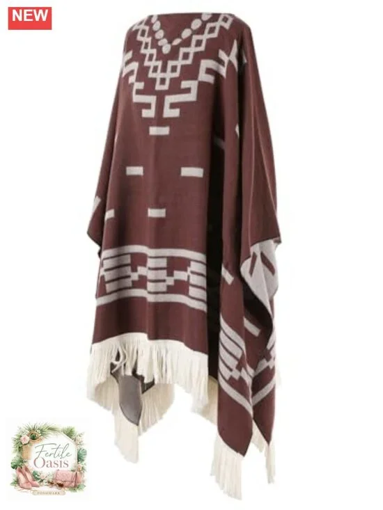 Fashion Travel Shawl Wrap Poncho Cape Long Blanket Tassels Sweater Top