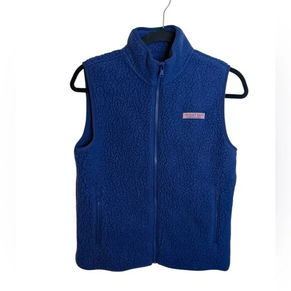 Vineyard Vines Boys Navy Blue Heritage Sherpa Fleece Vest