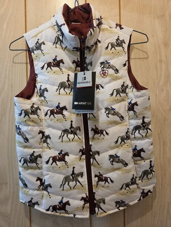Ariat Bella Reversible Vest (Good Show/zinfandel) New Child Med (Sz 10)